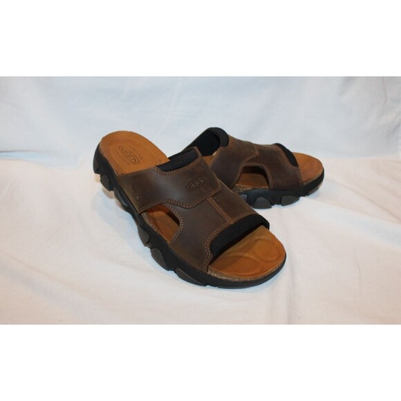 Keen Men\'s Daytona Open Toe Leather Slide Sandals Bison/Black NEW SZ 11.5 main image 6